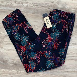 NWT Roxy Navy Floral Jogger Sz M